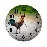 yanfind Fashion PVC Wall Clock Beak Bird Blurred Cockerel Colorful Comb Country Countryside Daytime Ecology Farm Feather Mute Suitable Kitchen Bedroom Decorate Living Room