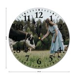 yanfind Fashion PVC Wall Clock Beautiful Carefree Cattle Cow Dairy Dress Farm Farmland Female Field Flock Mute Suitable Kitchen Bedroom Decorate Living Room