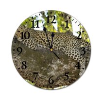 yanfind Fashion PVC Wall Clock Big Cat Branch Leopard Safari Tree Wild Wilderness Wildlife Mute Suitable Kitchen Bedroom Decorate Living Room