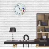 yanfind Fashion PVC Wall Clock Art Space Abstract Design Round Rainbow Artistic Motley Mute Suitable Kitchen Bedroom Decorate Living Room
