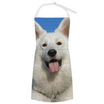 yanfind Custom aprons Adorable Cute Dog Furry Pet Tongue white white-style1 70×80cm