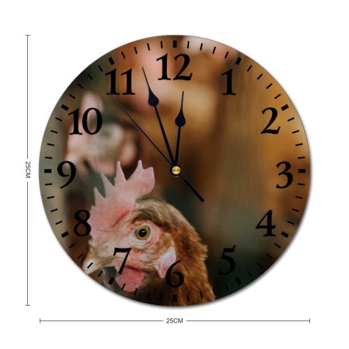 yanfind Fashion PVC Wall Clock Barn Bird Chicken Coop Cock Cockerel Farm Farming Fowl Hen Hencoop Henhouse011 Mute Suitable Kitchen Bedroom Decorate Living Room