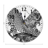 yanfind Fashion PVC Wall Clock Big Cat Wild Jungle Leopard Safari Wildlife Cheetah Sit Carnivore Mute Suitable Kitchen Bedroom Decorate Living Room