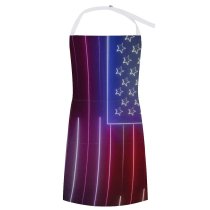 yanfind Custom aprons 4th July Creative Democracy Flag Fourth Futuristic Independence 4 Jul National Neon white white-style1 70×80cm