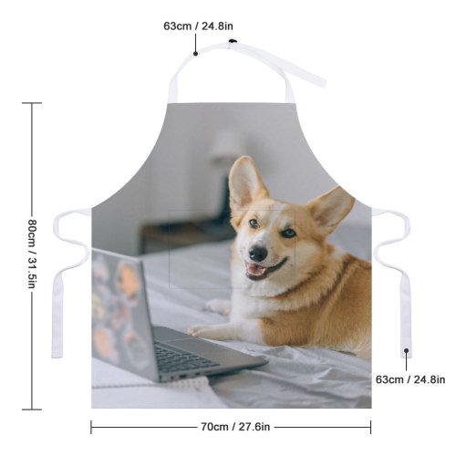 yanfind Custom aprons Adorable Portrait Bed Bedroom Canidae Cute Dog Face Freelance Freelancer white white-style1 70×80cm