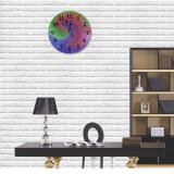 yanfind Fashion PVC Wall Clock Art Creativity Surreal Rainbow Pastel Artistic Watercolor Acrylic Canvas Psychedelic Mute Suitable Kitchen Bedroom Decorate Living Room
