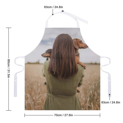 yanfind Custom aprons Adorable Anonymous Blurred Calm Cloudy Countryside Cute Daytime Dog Dress Elegant white white-style1 70×80cm