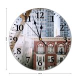 yanfind Fashion PVC Wall Clock Accommodation Apartment Architecture Balcony Block Building City Cityscape Complex Construction Contemporary Daytime Mute Suitable Kitchen Bedroom Decorate Living Room
