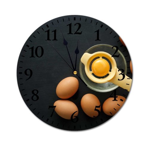 yanfind Fashion PVC Wall Clock Arrangement Chicken Condiment Convenient Cook Cuisine Culinary Delicious Egg From Mute Suitable Kitchen Bedroom Decorate Living Room