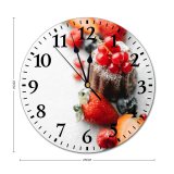 yanfind Fashion PVC Wall Clock Appetizing Arrange Arrangement Bake Baked Bakery Berry Blueberry Blurred Cake Confection Cookery Mute Suitable Kitchen Bedroom Decorate Living Room