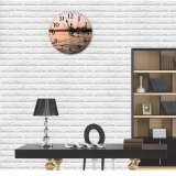 yanfind Fashion PVC Wall Clock Bay Boat Calm Coast Space Cruise Dusk Embankment Evening Freedom Harbor Mute Suitable Kitchen Bedroom Decorate Living Room
