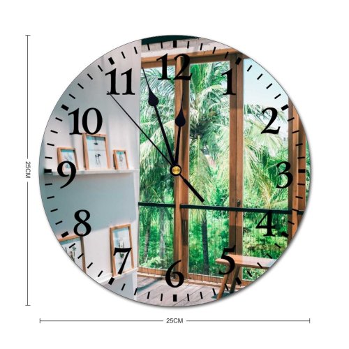 yanfind Fashion PVC Wall Clock Apartment Architecture Building Comfort Condominium Construction Contemporary Cozy Creative Daylight Daytime Decor Mute Suitable Kitchen Bedroom Decorate Living Room