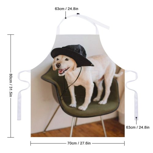 yanfind Custom aprons Adorable Apartment Attention Chair Creature Curious Cute Dog Fluff Friendly Fun white white-style1 70×80cm