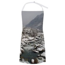 yanfind Custom aprons Snow Himalayas Trees River Rocks Frozen Winter Landscape Clouds Flow white white-style1 70×80cm