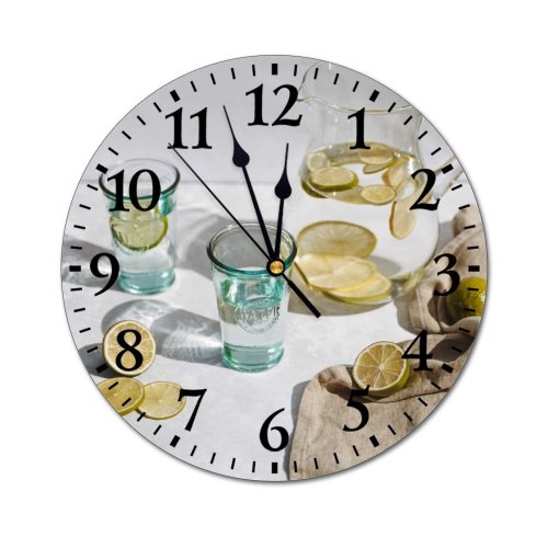 yanfind Fashion PVC Wall Clock Aqua Art Beverage Citrus Concept Creative Decoration Delicious Diet Drapery Drop Mute Suitable Kitchen Bedroom Decorate Living Room