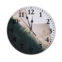 yanfind Fashion PVC Wall Clock Accommodation Aged Ancient Apartment Architecture Building City Cloudless Community Construction Countryside Detail Mute Suitable Kitchen Bedroom Decorate Living Room