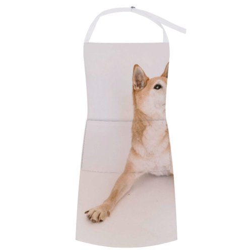 yanfind Custom aprons Adorable Calm Clever Creature Curious Cute Dog Fauna Fluff Friendly Funny white white-style1 70×80cm