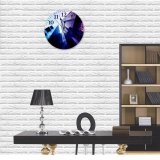 yanfind Fashion PVC Wall Clock Abstract Architectural Design Architecture Building City Cityscape Clouds Contemporary Downtown Exterior Facade Mute Suitable Kitchen Bedroom Decorate Living Room