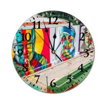 yanfind Fashion PVC Wall Clock Artwork City Colorful Contemporary Space Creative Daytime Decorative Design Equal Equality Exterior Mute Suitable Kitchen Bedroom Decorate Living Room