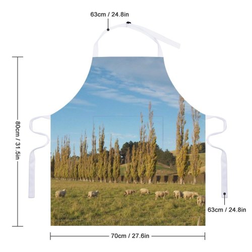 yanfind Custom aprons Otago Fall Autumn Canterbry 2009 Nz Newzealand Trees Sheep Field Sky Clouds white white-style1 70×80cm