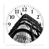 yanfind Fashion PVC Wall Clock Architectural Design Architecture Building City Cityscape Expression Exterior Facade Futuristic Glass Items Mute Suitable Kitchen Bedroom Decorate Living Room