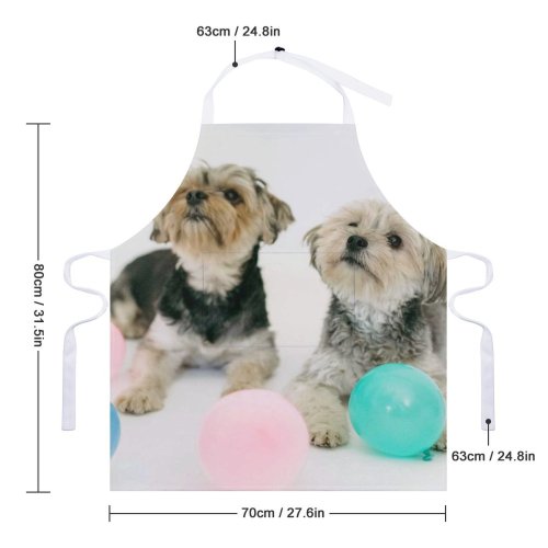 yanfind Custom aprons Adorable Ball Balloon Calm Carefree Chill Colorful Comfort Cozy Dog Floor white white-style1 70×80cm