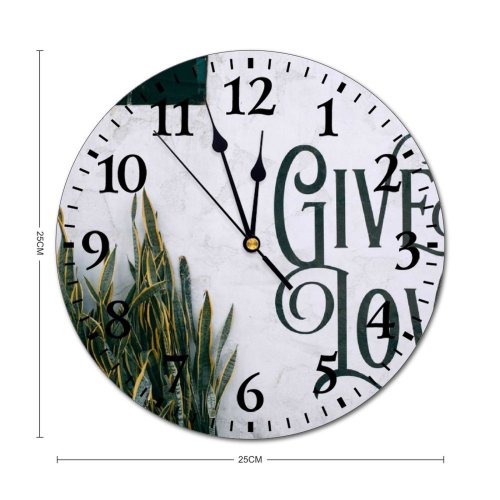 yanfind Fashion PVC Wall Clock Art Botanic Botany Cultivate Decor Decoration Decorative Delicate Design Dracaena Trifasciata Evergreen Mute Suitable Kitchen Bedroom Decorate Living Room