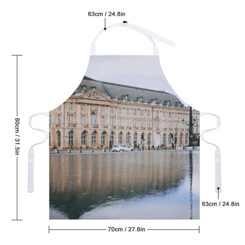 yanfind Custom aprons Accommodation Aged Ancient Apartment Architecture Building Castle City Cloudless Condominium Construction white white-style1 70×80cm