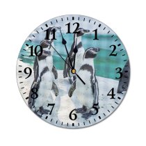 yanfind Fashion PVC Wall Clock Adorable Aquatic Arctic Aves Avian Beak Biology Bird Watching Calm Captive Carnivore Mute Suitable Kitchen Bedroom Decorate Living Room