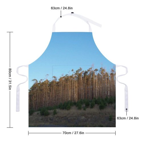 yanfind Custom aprons Newzealand Landscape Trees Woods Road Roadside Grass Plants Sky Tall Asphalt white white-style1 70×80cm