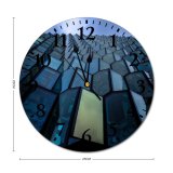 yanfind Fashion PVC Wall Clock Abstract Clouds Design Exterior Futuristic Glass Items Outdoors Reflections Shapes Mute Suitable Kitchen Bedroom Decorate Living Room
