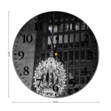 yanfind Fashion PVC Wall Clock Aged America Architecture Attract Brick Wall Building Bw Ceiling Chandelier Classic Construction Mute Suitable Kitchen Bedroom Decorate Living Room