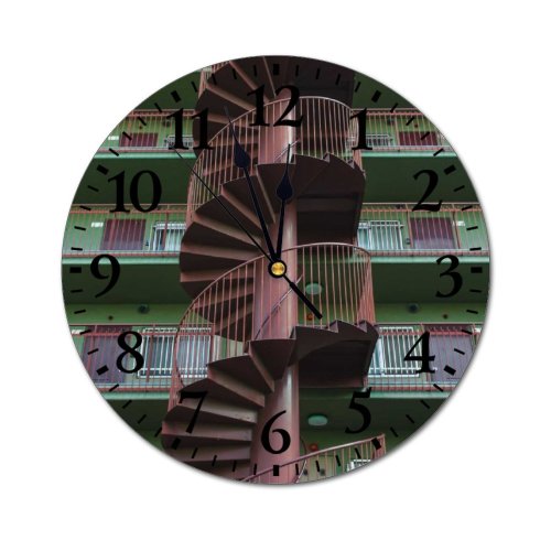 yanfind Fashion PVC Wall Clock Architecture Balcony Building City Community Complex Condominium Construction Design District Door Dwell Mute Suitable Kitchen Bedroom Decorate Living Room