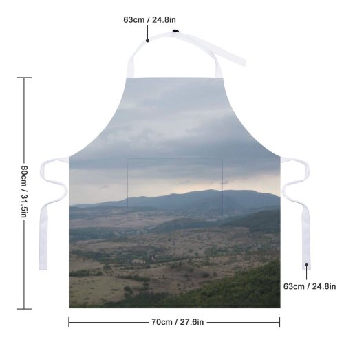 yanfind Custom aprons Landscape Outdoors Travel Traveling Travelling Sky Clounds Field Cloudy white white-style1 70×80cm