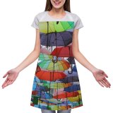 yanfind Custom aprons Art Summer Travel Design Fun Tourism Sunshade Umbrella Rainbow Coloring Nylon white white-style1 70×80cm