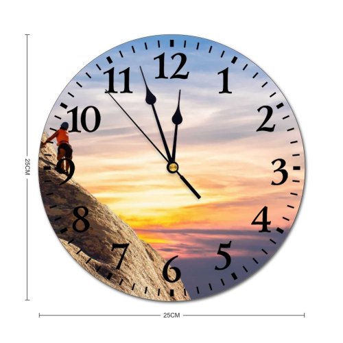 yanfind Fashion PVC Wall Clock Accomplishment Action Adventure Brave Challenge Climb Climber Climbing Courage Daylight Determination Difficult Mute Suitable Kitchen Bedroom Decorate Living Room