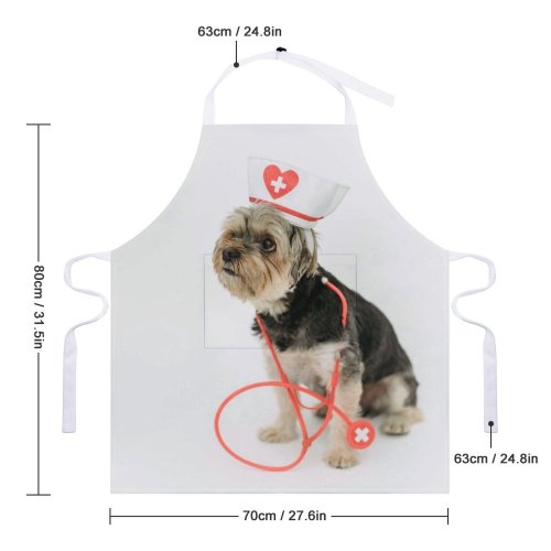 yanfind Custom aprons Adorable Ambulance Attentive Charming Chordate Concept Cute Decorative Doctor Dog Fluffy Focus white white-style1 70×80cm