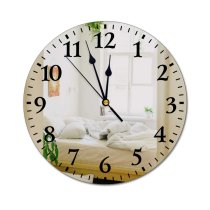 yanfind Fashion PVC Wall Clock Accommodation Apartment Bed Bedroom Bedsheet Bedside Blanket Blurred Calm Carpet Comfort Cozy Mute Suitable Kitchen Bedroom Decorate Living Room