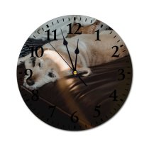yanfind Fashion PVC Wall Clock Adorable Anonymous Blurred Calm Casual Chill Comfort Couch Cozy Dog Mute Suitable Kitchen Bedroom Decorate Living Room