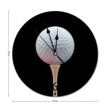yanfind Fashion PVC Wall Clock Ball Fun Health Golfer Leisure Club Recreation Proportion Round Disjunct Mute Suitable Kitchen Bedroom Decorate Living Room