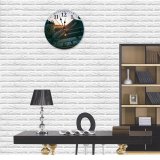 yanfind Fashion PVC Wall Clock Abandoned Backlit Beach Bird Boat Calm Cloudless Coast Corrosion Damage Desolate Mute Suitable Kitchen Bedroom Decorate Living Room