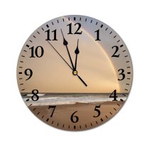yanfind Fashion PVC Wall Clock Beach Cloudless Coast Coastline Colorful Country Embankment Foam Journey Leisure Marine Ocean Mute Suitable Kitchen Bedroom Decorate Living Room