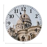 yanfind Fashion PVC Wall Clock Aged Ancient Attract Basilica Building Capital Cathedral Catholic Church City Construction Mute Suitable Kitchen Bedroom Decorate Living Room