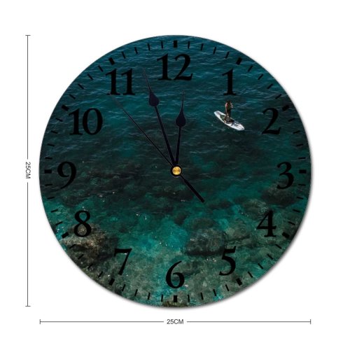 yanfind Fashion PVC Wall Clock Aqua Breathtaking Bristly Daylight From Above High Highland Idyllic Marine Mount Mute Suitable Kitchen Bedroom Decorate Living Room