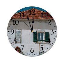 yanfind Fashion PVC Wall Clock Abandoned Architecture Sky Building Cement City Construction Corrosion Damage Decay Decor Mute Suitable Kitchen Bedroom Decorate Living Room