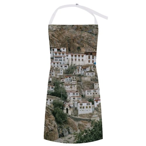 yanfind Custom aprons Aged Ancient Architecture Attract Belief Buddhism Buddhist Calm Destination Faith white white-style1 70×80cm