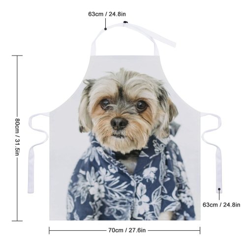 yanfind Custom aprons Adorable Calm Charming Chordate Cloth Concept Contemporary Creative Cute Design Dog Floral white white-style1 70×80cm