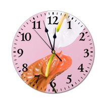 yanfind Fashion PVC Wall Clock Abundance Anthurium Aroma Aromatic Beautiful Bloom Botany Bud Cultivate Decor Decoration001 Mute Suitable Kitchen Bedroom Decorate Living Room