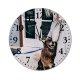 yanfind Fashion PVC Wall Clock Adorable Anonymous Calm Caress Casual Cheerful Content Creature Crop Cute Dog Mute Suitable Kitchen Bedroom Decorate Living Room