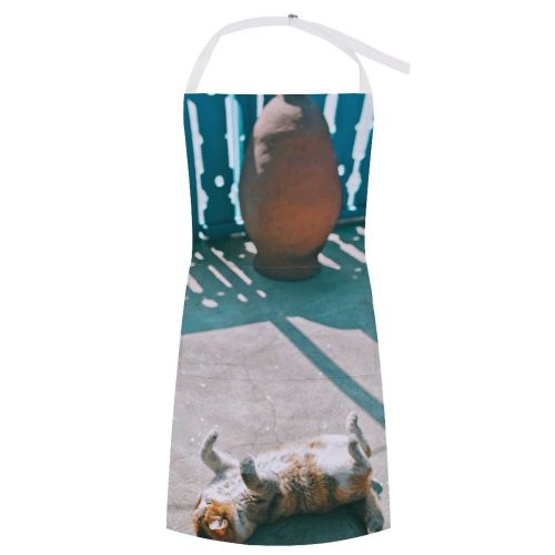 yanfind Custom aprons Adorable Balcony Blurred Calico Cat Chill Classic Cozy Creature Cute Daytime Enjoy white white-style1 70×80cm